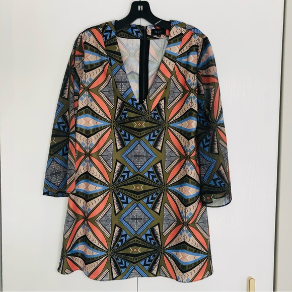 Maac London Moat 70's Boho Hippies style bold graphic print dress or tunic top - Picture 10 of 17